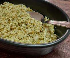 "Arroz" de couve-flor e brócolos