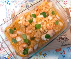 Arroz de Couve Flôr com Peixe e Camarão  (Low Carb)
