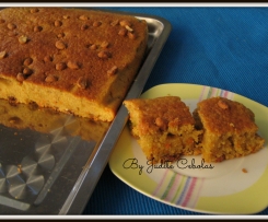 Bolo de courgette, cenoura e amendoins