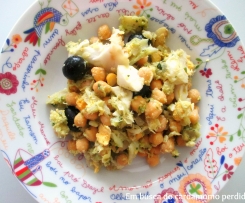 Salada morna de bacalhau e grão