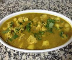 Caril de frango e maçã