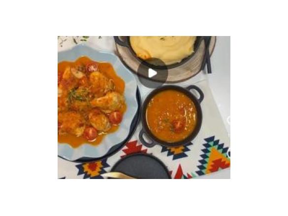 Frango estufado com puré (Iva Gama)