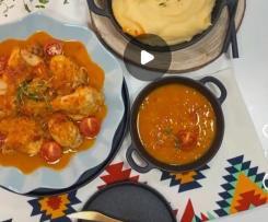 Frango estufado com puré (Iva Gama)
