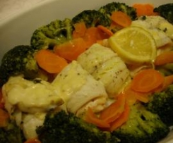 Enroladinhos de pescada mistos ao vapor