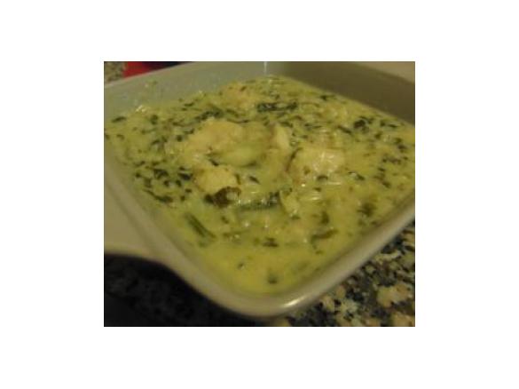 Risotto de pescada e espinafres