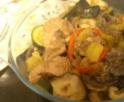 Estufado de legumes com perú 