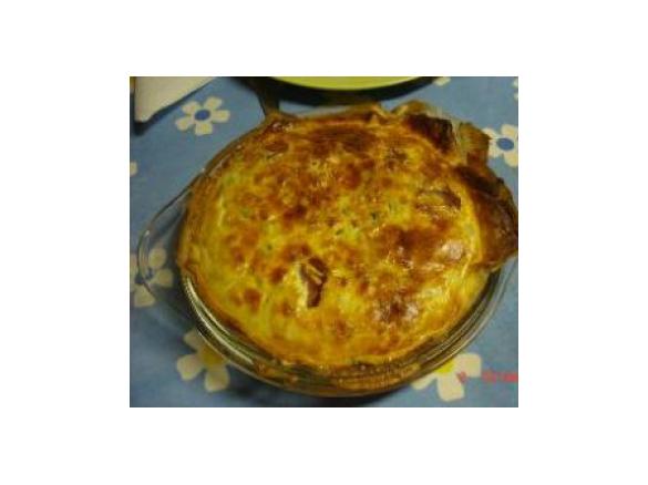 Quiche de bacon e cogumelos