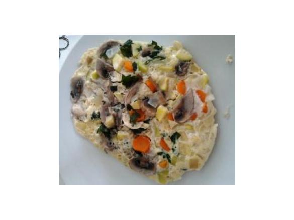 Omolete com Cogumelos, Courgette e Cenoura