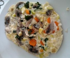 Omolete com Cogumelos, Courgette e Cenoura