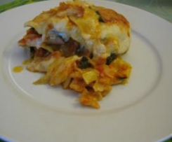 Lasanha de bacalhau e espinafres