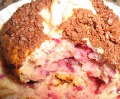 Queques de queijo creme com morangos