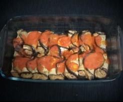 Canelones de beringela com atum