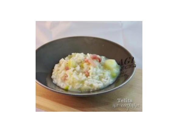 risotto de alho francês e bacon