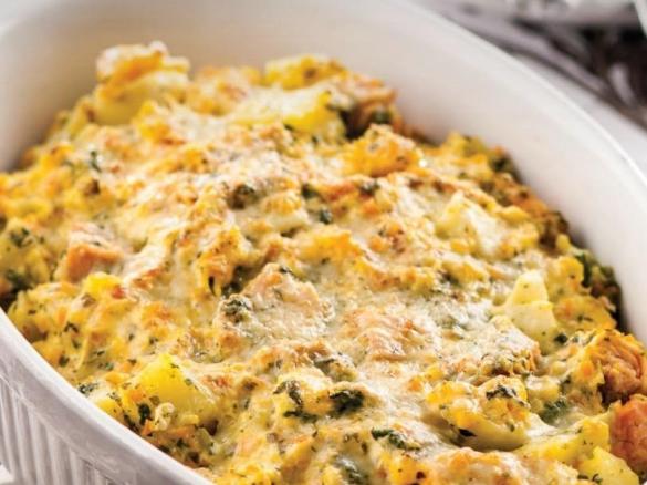 Gratinado de salmão com legumes