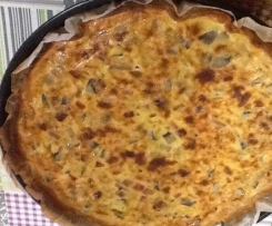 Quiche de fiambre, linguiça e bacon
