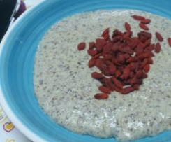 Papas de aveia, linhaça e maçã