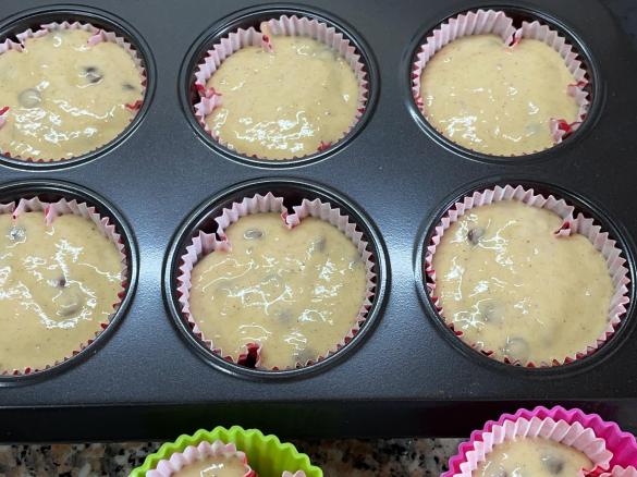 Variante Muffins de Banana e Chocolate (só com 1 Ovo)