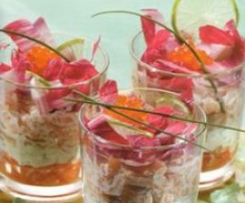 Copos de salmão e endívias