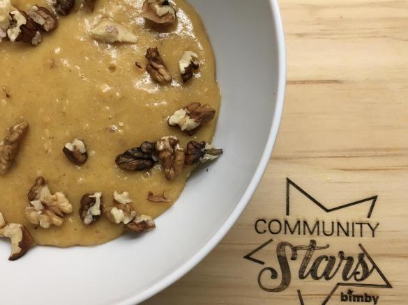 Papa de aveia e diospiro