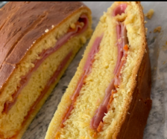 Bola de carne com massa da trança