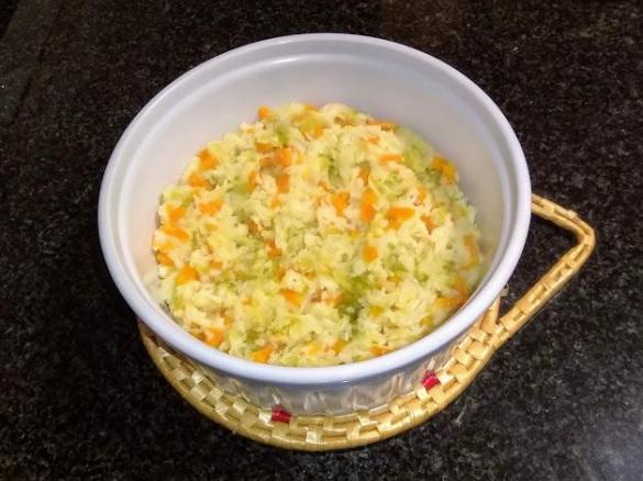 Arroz basmati com cenoura e couve coração