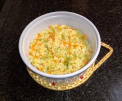 Arroz basmati com cenoura e couve coração