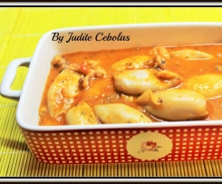 Lulas com molho de tomate