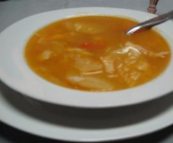 Sopa de batata com arroz e bacalhau