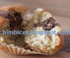 Queques de bananas com chocolate