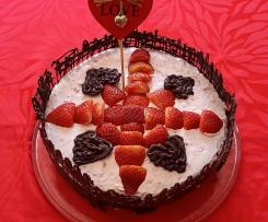 Bolo de Morangos para o dia S. Valentim