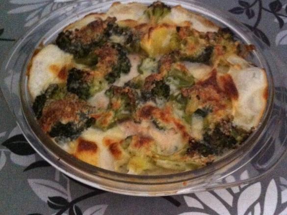 salmao gratinado com broculos