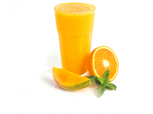 Sumo Revigorante de Laranja, Manga e Cenoura com Espinafres