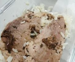 Bifes de porco de cebolada