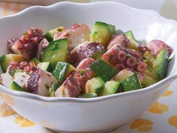 Salada fria de polvo e courgete