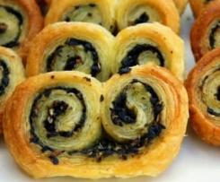 Palmiers de Cebola caramelizada e Azeitonas