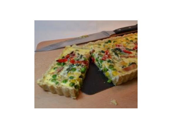 Tarte de bacon e nabiças