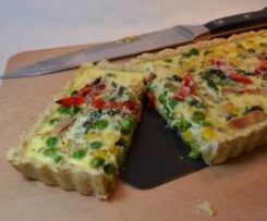 Tarte de bacon e nabiças