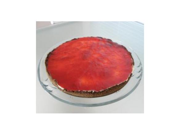 Tarte de Iogurte com base de Oreo e geleia de morango