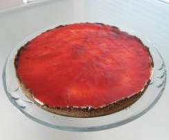 Tarte de Iogurte com base de Oreo e geleia de morango
