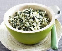 Arroz integral com espinafres
