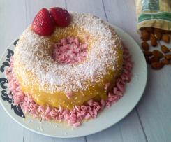 Bolo amêndoa e cenoura coberto com doce de ovo  (cozido na varoma)