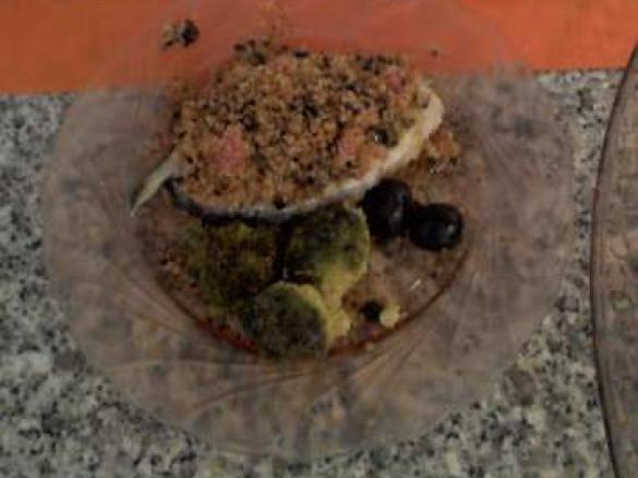 Postas de salmão com crocante