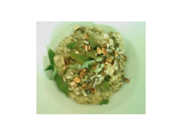 Risotto de Espinafres, Cogumelos e Queijo Chévre