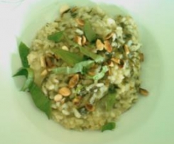 Risotto de Espinafres, Cogumelos e Queijo Chévre