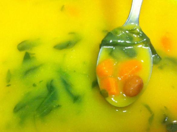 Sopa de Espinafres e feijão