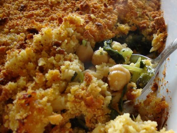 Bacalhau com esmagada de grão e grelos