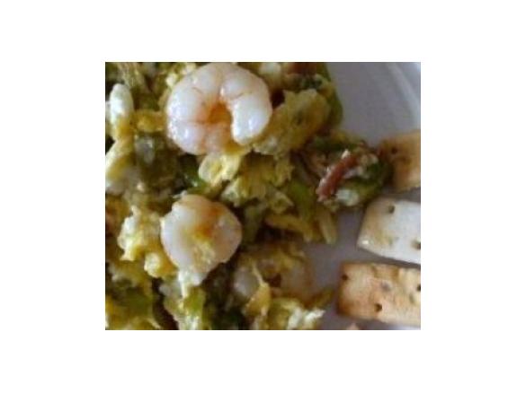 Camarões com cogumelos