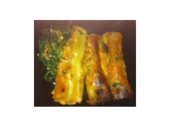 Canneloni com carne picada e grelos