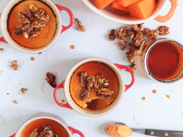 Pudim de abóbora com laranja e requeijão