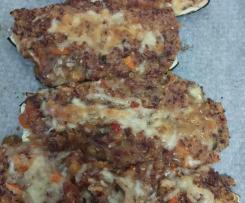 Curgetes recheadas com carne e grão